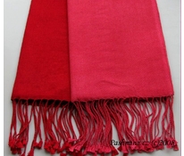 Scarf, pink-red and red