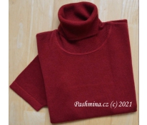 Roll-neck with short sleeves, red, size L