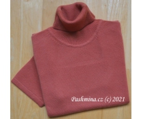 Roll-neck with short sleeves, pink orange, size M